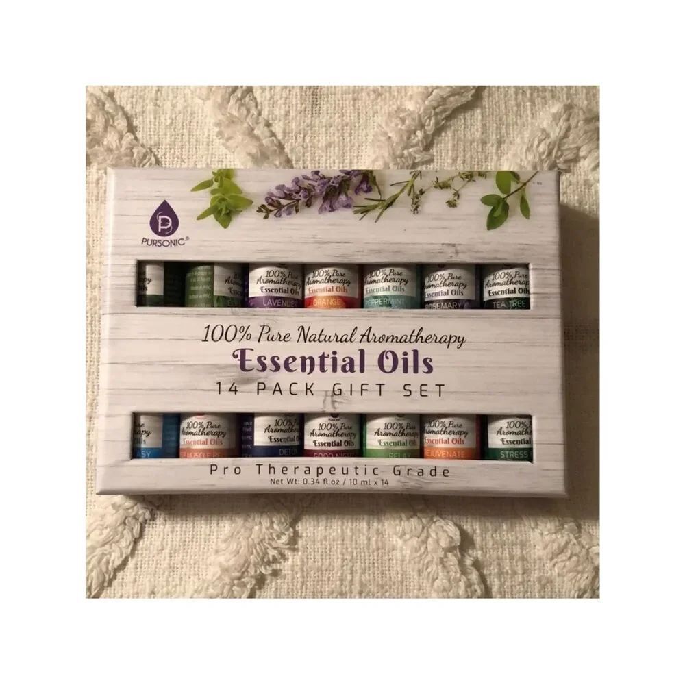Pursonic Aromatherapy Pure & Natural Essential Oil Set of 14